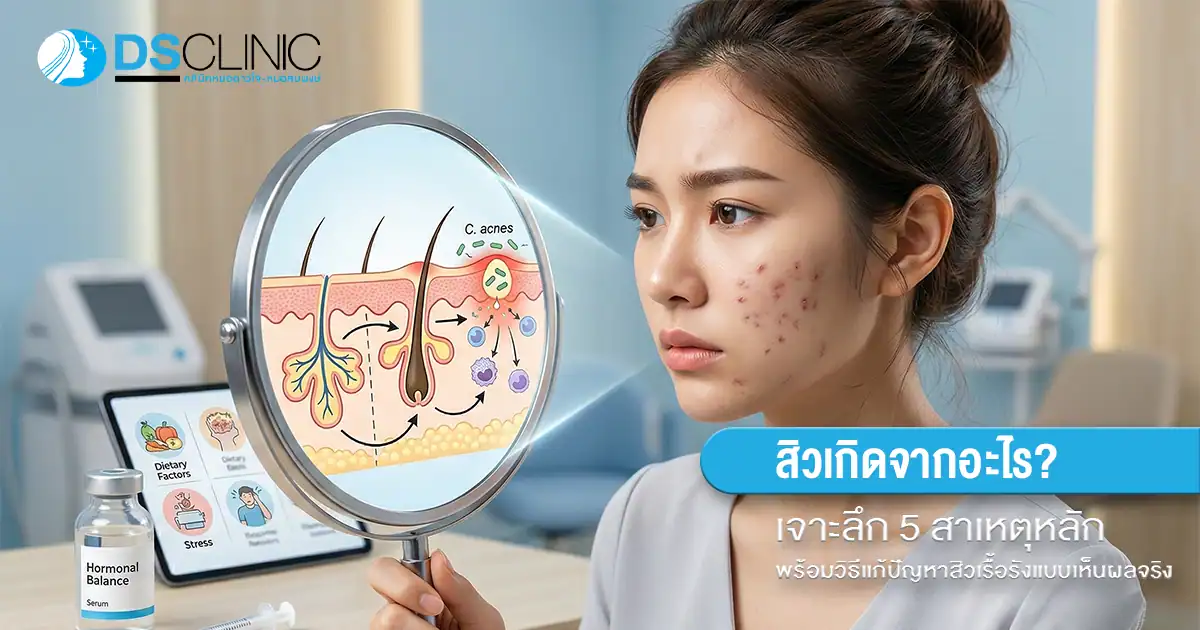 สิวเกิดจากอะไร? เจาะลึก 5 สาเหตุหลัก พร้อมวิธีแก้ปัญหาสิวเรื้อรังโดย DS Clinic