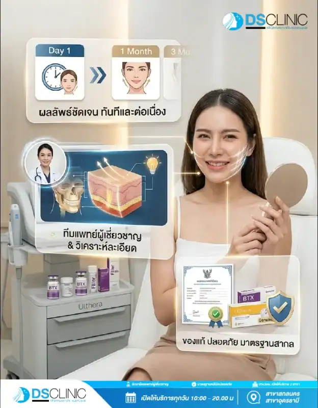 ผลลัพธ์การปรับรูปหน้าเรียววีเชพอย่างต่อเนื่อง โดยทีมแพทย์ผู้เชี่ยวชาญที่วิเคราะห์ละเอียด เลือกใช้เครื่องมือและตัวยาแท้ เช่น Ulthera, BTX และ Filler ที่ได้มาตรฐานสากล ปลอดภัย ยืนยันผลลัพธ์ชัดเจน